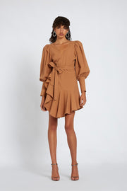 Crush Wrap Dress | Final Sale - Tan