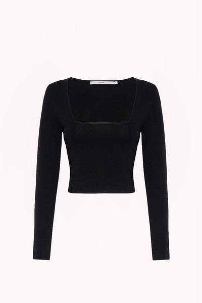 Clare Crop Sleeve Top - Black | Final Sale
