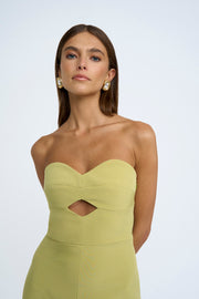 Diamond Strapless Split Dress | Final Sale  - Sage