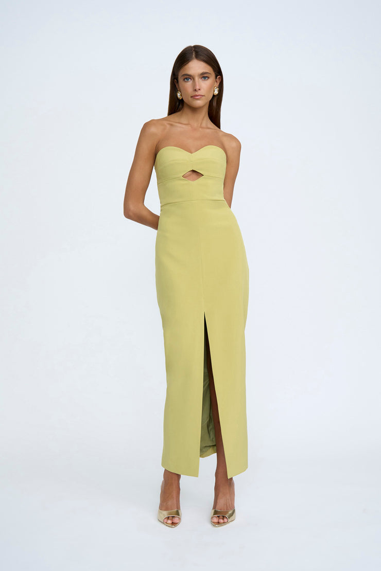 Diamond Strapless Split Dress | Final Sale  - Sage