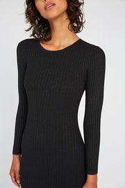 Double Rib Shine Midi Dress | Final Sale