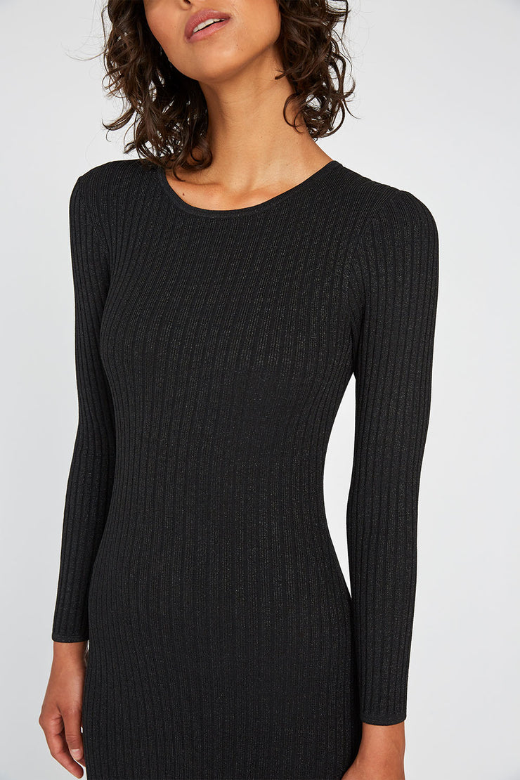Double Rib Shine Midi Dress | Final Sale