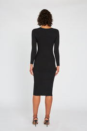 Double Rib Shine Midi Dress | Final Sale