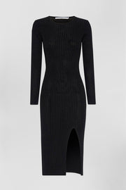 Double Rib Shine Midi Dress | Final Sale