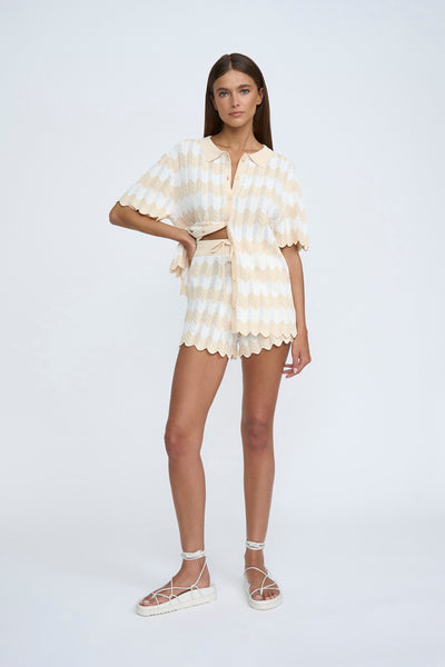 Elba Stripe Knit Shirt| Final Sale  - Neutral Stripe