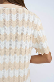 Elba Stripe Knit Shirt| Final Sale  - Neutral Stripe