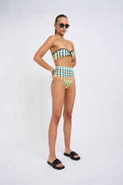 Eve Grid High Waist Bottom | Final Sale  - Green Multi