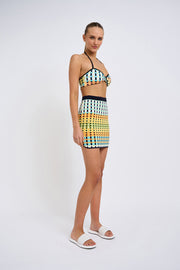 Eve Grid Knit Skirt | Final Sale  - Green Multi