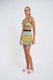Eve Grid Knit Skirt | Final Sale  - Green Multi