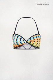 Eve Grid Twist Top | Final Sale  - Green Multi