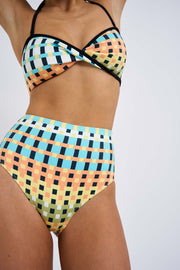 Eve Grid Twist Top | Final Sale  - Green Multi
