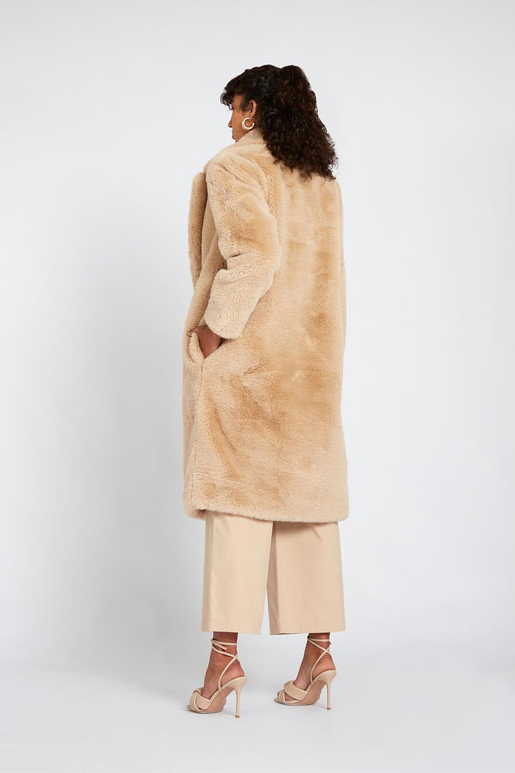 Flo Faux Fur Coat | Final Sale - Biscuit
