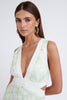 Fleur Tie Back Midi Dress | Final Sale - Lime Floral