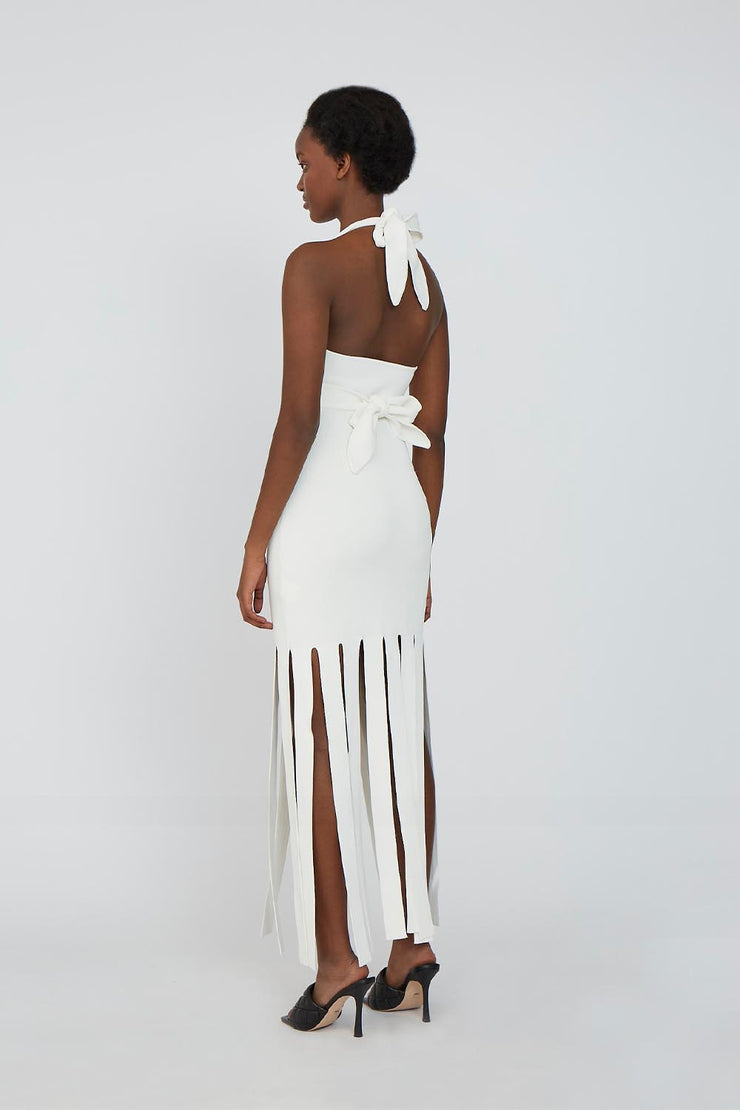 Felicity Fringe Knit Dress | Final Sale - Ivory