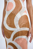 Geo Maze Mesh Midi Dress | Final Sale  - Brown Ivory Orange