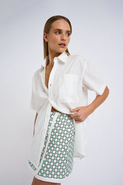 Gia Grid Mini Skirt | Final Sale  - Green Ivory Black