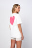 Heart Back Tee | Final Sale - White Pink