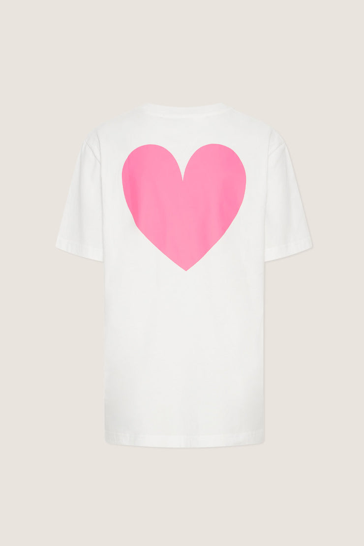 Heart Back Tee | Final Sale - White Pink