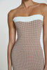 Isabella Check Knit Strapless | Final Sale - Brown Ivory