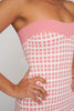 Isabella Check Strapless Knit | Final Sale - Pink White