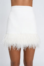 Johnny Feather Skirt - White