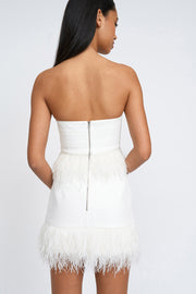 Johnny Feather Skirt - White