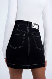 Johnny Jean Mini Skirt - Black White