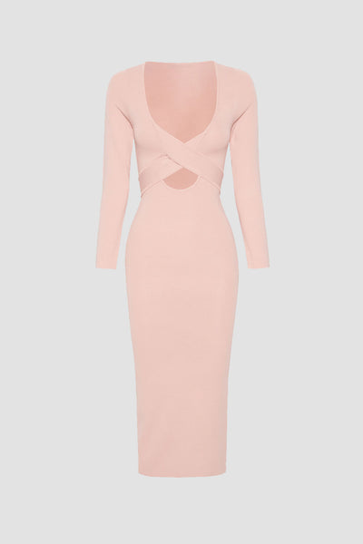 Kia Cross Body Midi Dress | Final Sale - Pink