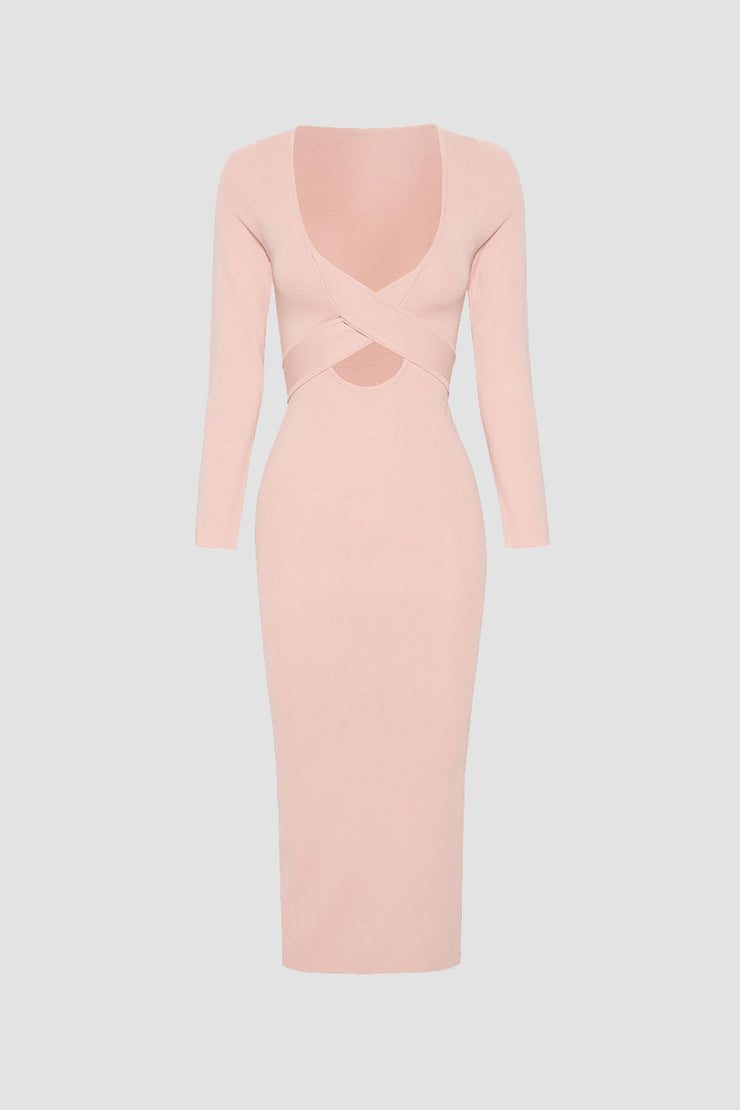 Kia Cross Body Midi Dress | Final Sale - Pink