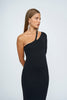 Kaitlyn One Sleeve Knit Midi Dress | Final Sale - Black