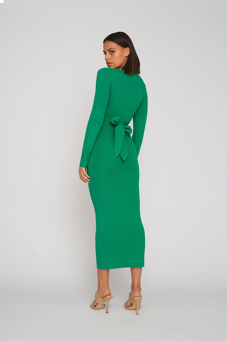 Kia Cross Body Midi Dress | Final Sale - Green