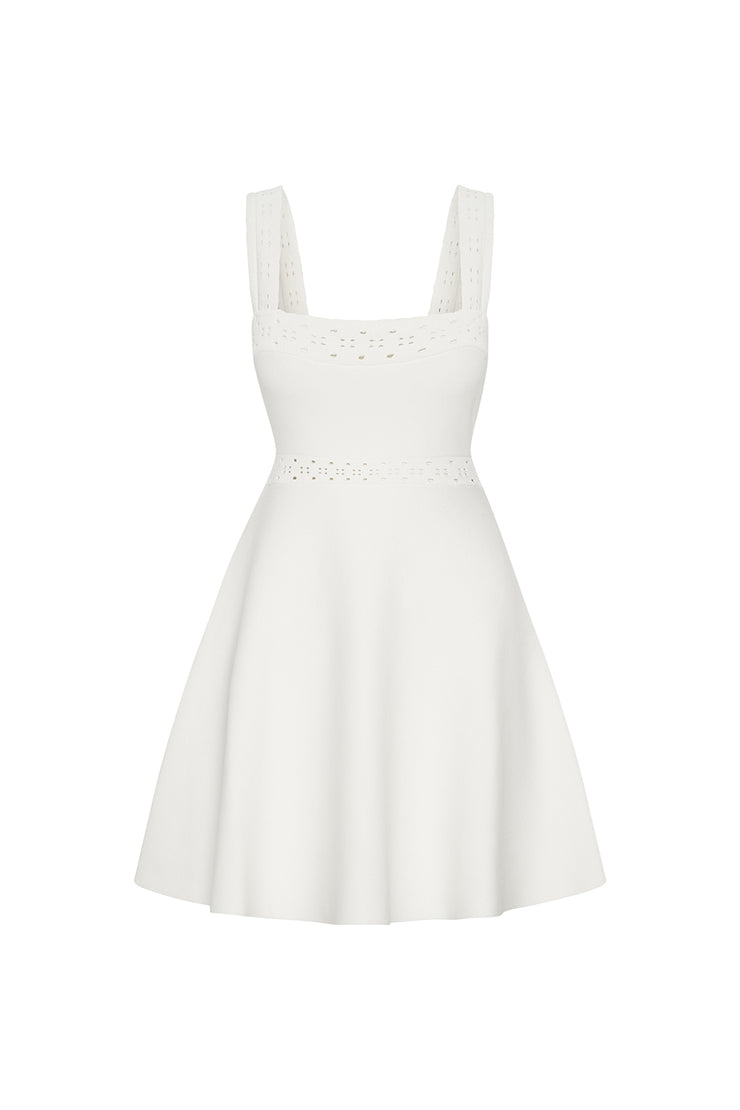 Knit Lace Ribbon Flare Mini | Final Sale