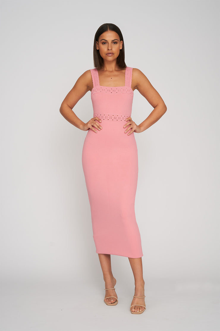 Knit Lace Ribbon Midi | Final Sale - Pink