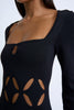 Laser Lattice Knit Dress | Final Sale - Black