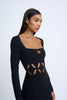 Laser Lattice Knit Dress | Final Sale - Black
