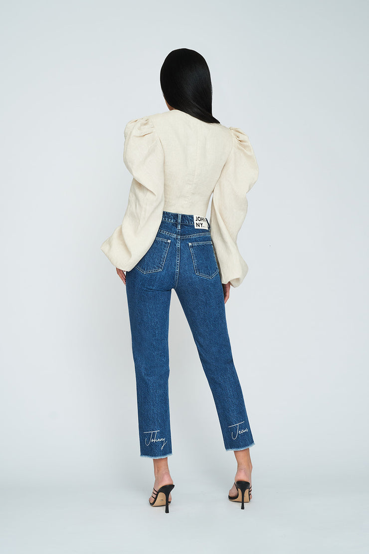 Lena Linen Twist Top | Final Sale