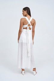Lennon Anglaise Tie Back Midi | Final Sale  - Ivory