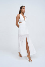 Lennon Anglaise Tie Back Midi | Final Sale  - Ivory