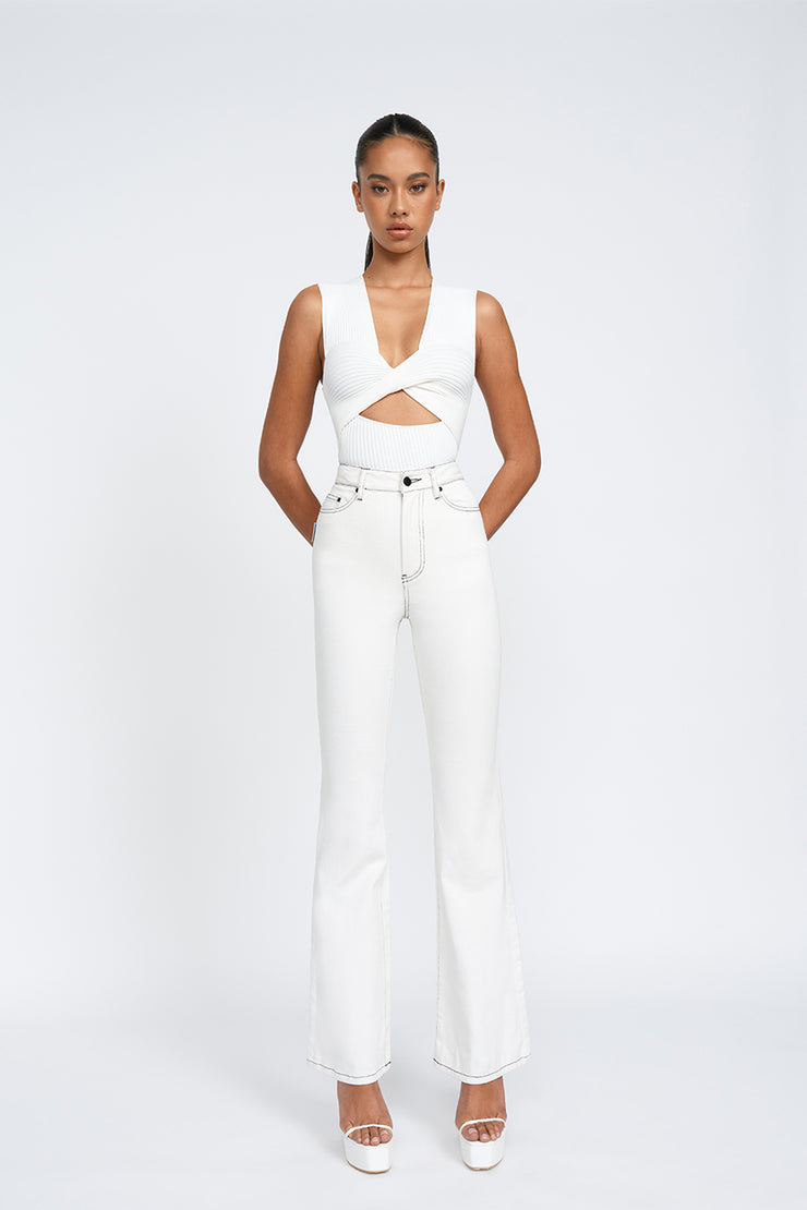Leora Lattice Top | Final Sale - Ivory