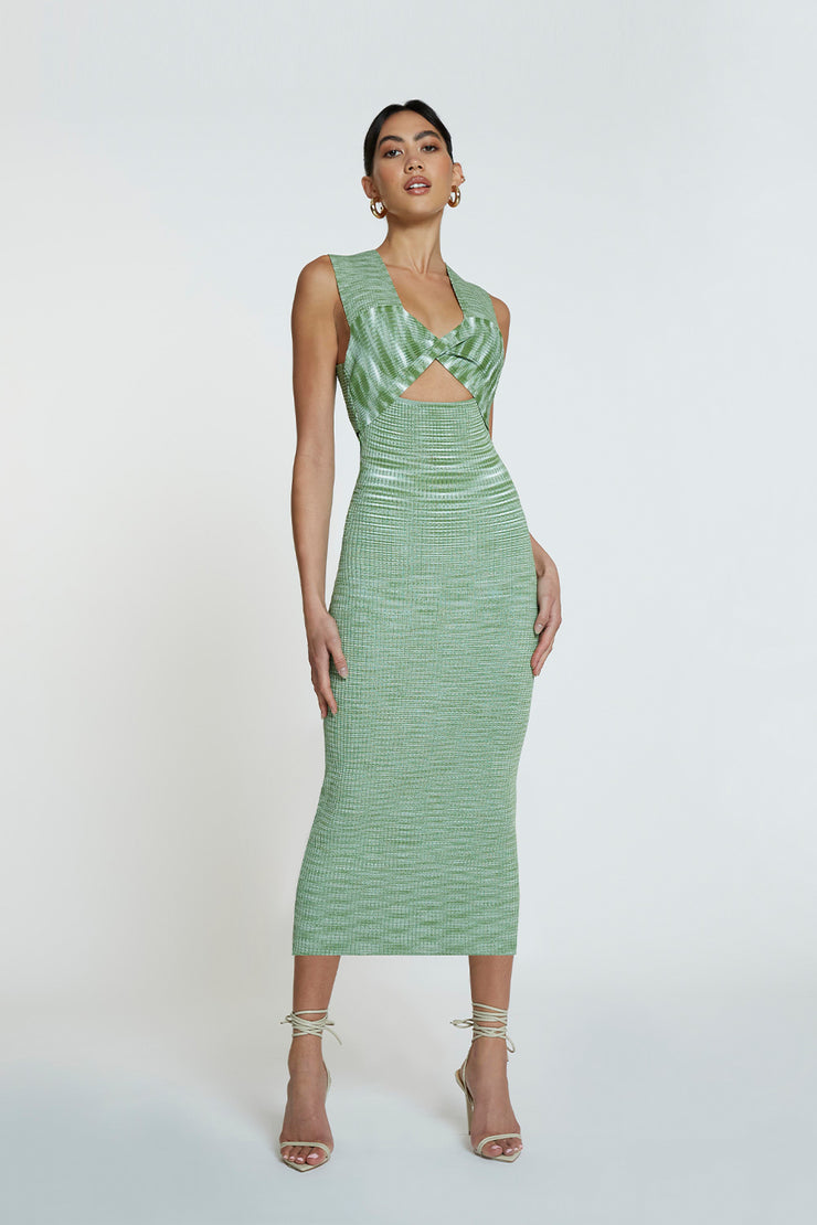 Leora Latice Knit Midi | Final Sale - Matcha