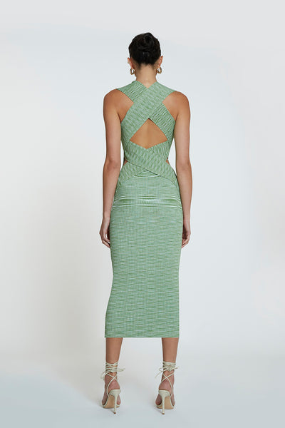 Leora Latice Knit Midi | Final Sale - Matcha