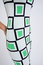 Lipari Knit Midi Dress | Final Sale  - Green Ivory Black