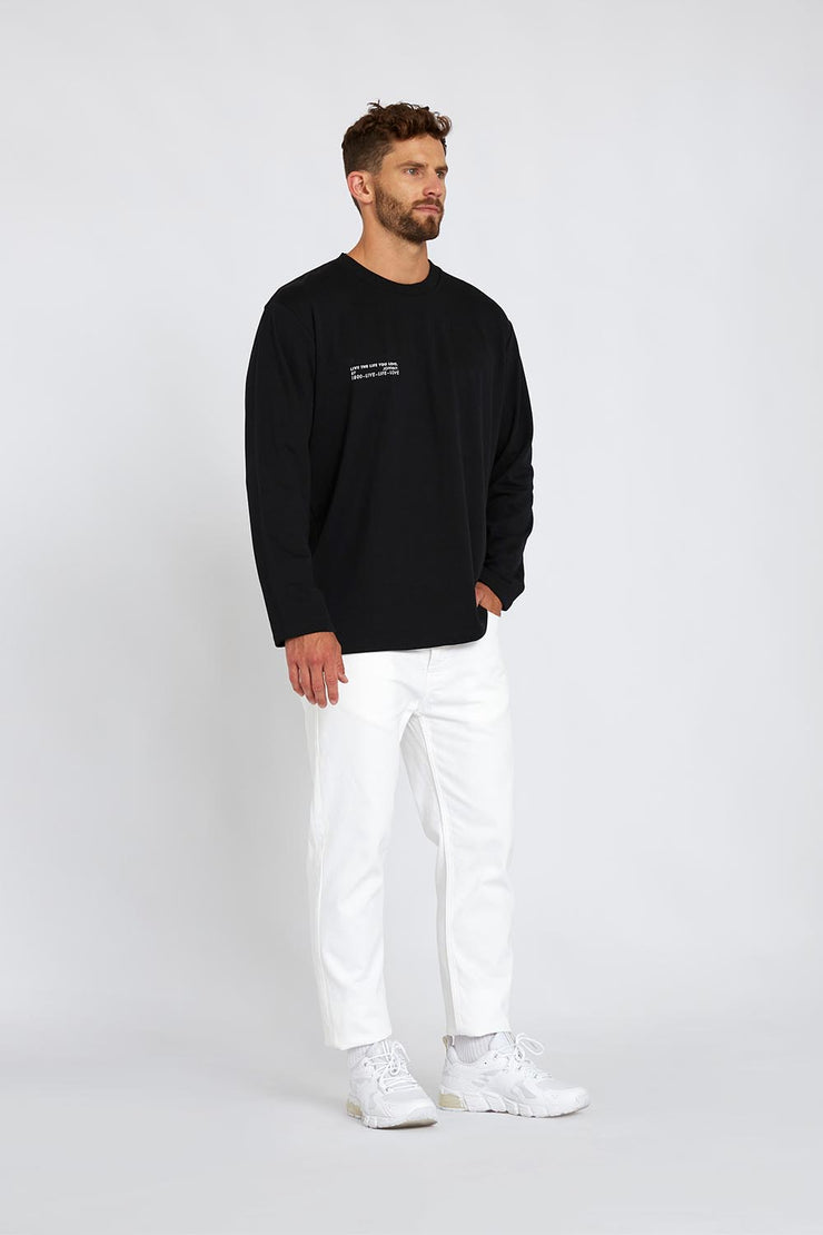 Live Life Long Sleeve Tee - Black