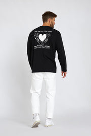 Live Life Long Sleeve Tee - Black