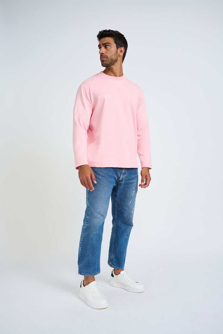 Live Life Long Sleeve Tee - Pink