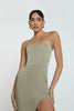 The Lotus Strapless Dress | Final Sale - Taupe