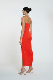 The Lotus Strapless Dress | Final Sale - Red