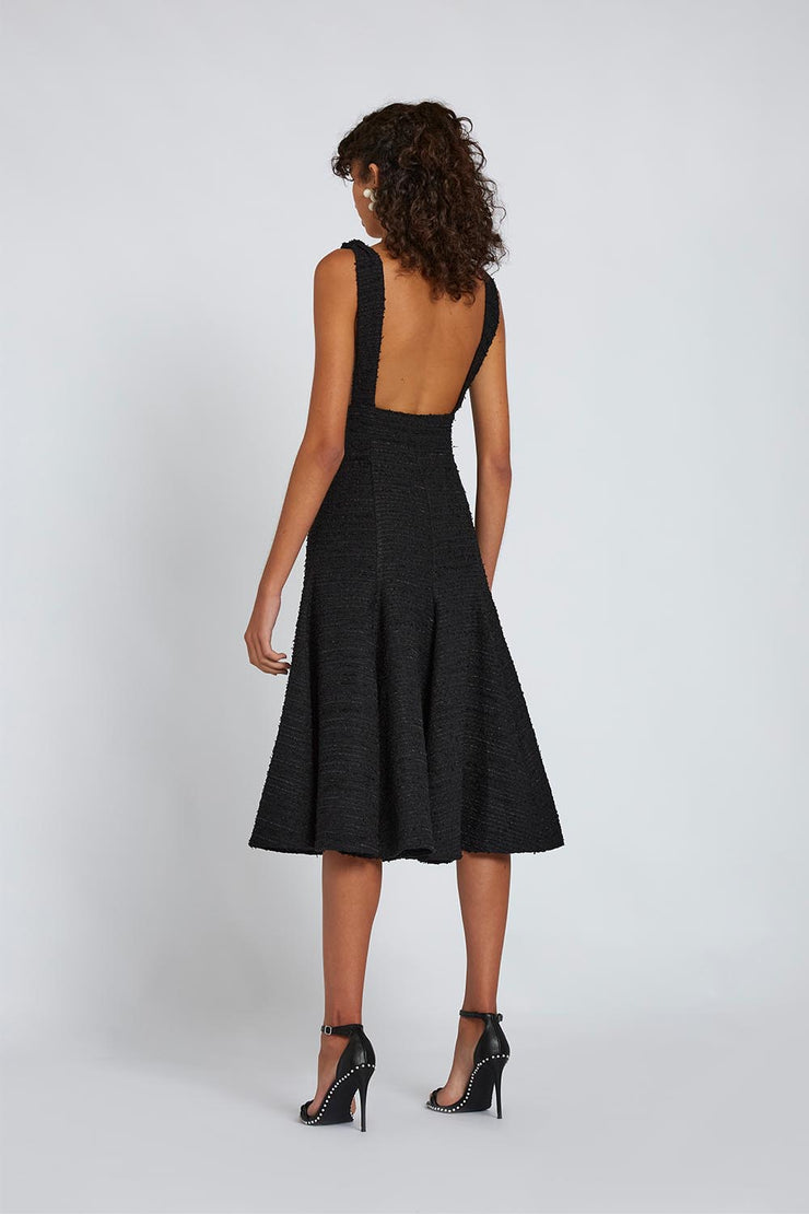 Luelle Tweed Flare Dress | Final Sale - Black