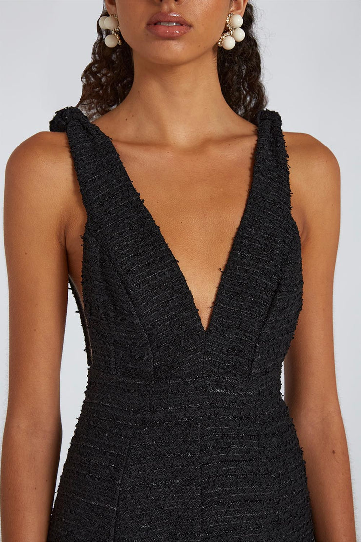 Luelle Tweed Flare Dress | Final Sale - Black