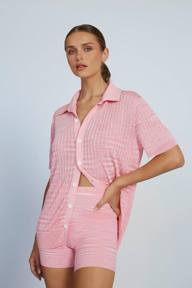 Marle Knit Mini Shorts | Final Sale - Blush Pink Marle